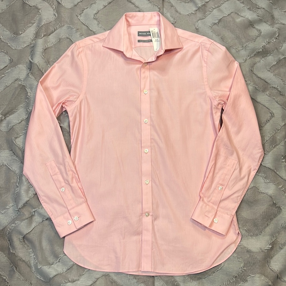 Men's Light Pink Michael Kors Slim Fit-Stretch Dress Shirt